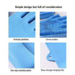 Multicolor Magic Silicone Cleaning Gloves for Kitchen, Dishwashing & Pet Grooming