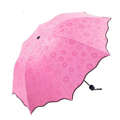 Magic Blossom Umbrella – Water-Activated Flower Print, 3-Fold, Sun & Rain for Women, Men & Kids