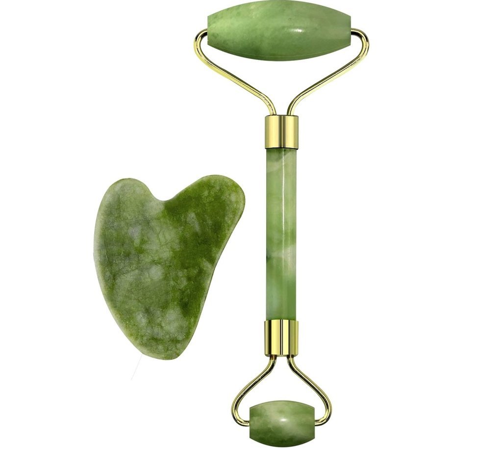 Green Jade Roller & Massager – Anti-Aging Face, Eye, Neck & Foot Tool