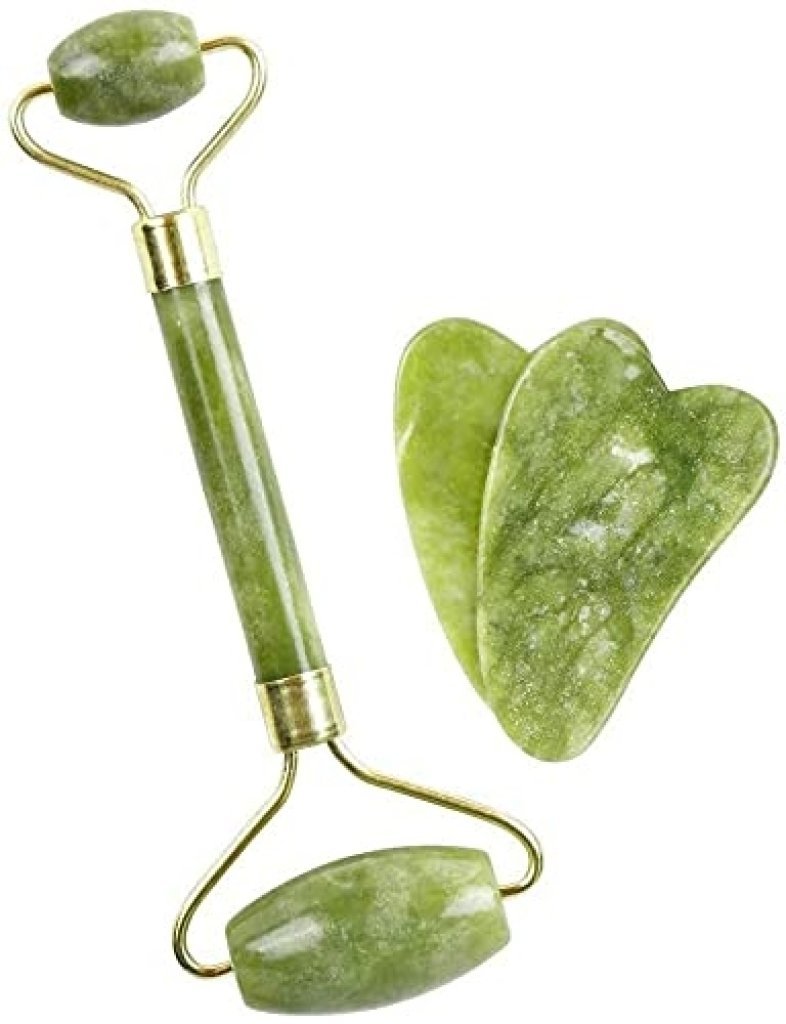 Green Jade Roller & Massager – Anti-Aging Face, Eye, Neck & Foot Tool