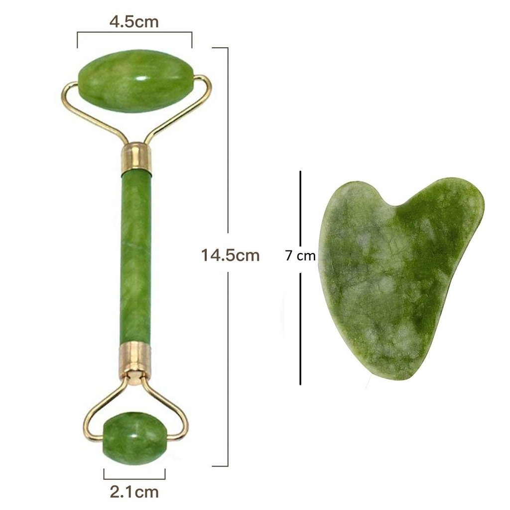 Green Jade Roller & Massager – Anti-Aging Face, Eye, Neck & Foot Tool