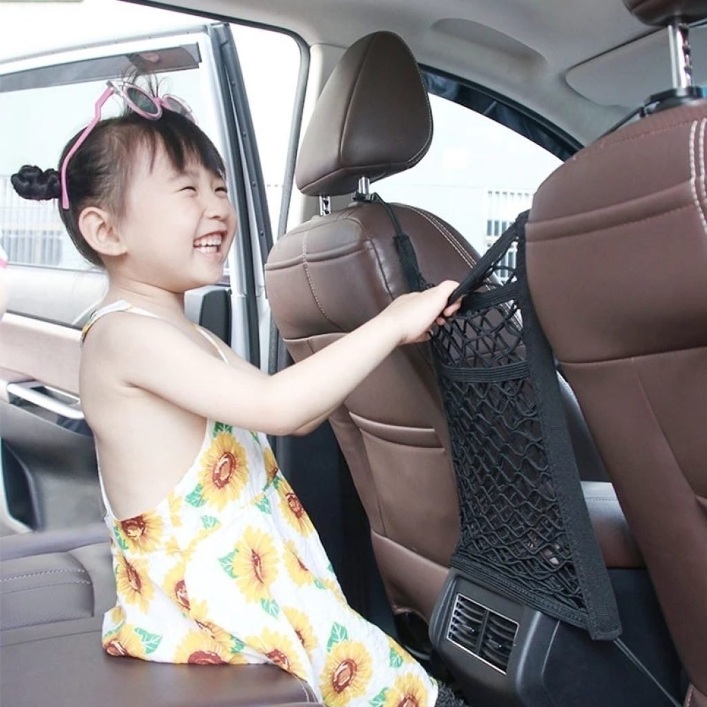 Multi-Layer Car Mesh Organizer & Storage Net for Backseat & Trunk