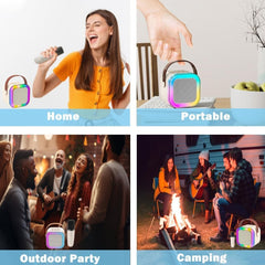 Bluetooth Karaoke Mic & Speaker – Rechargeable Portable Mini Karaoke Microphone with Built-in Speaker for Kids