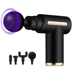 Portable Mini Facial & Body Massage Gun – 4 Heads, 6 Speeds for Pain Relief & Muscle Relaxation