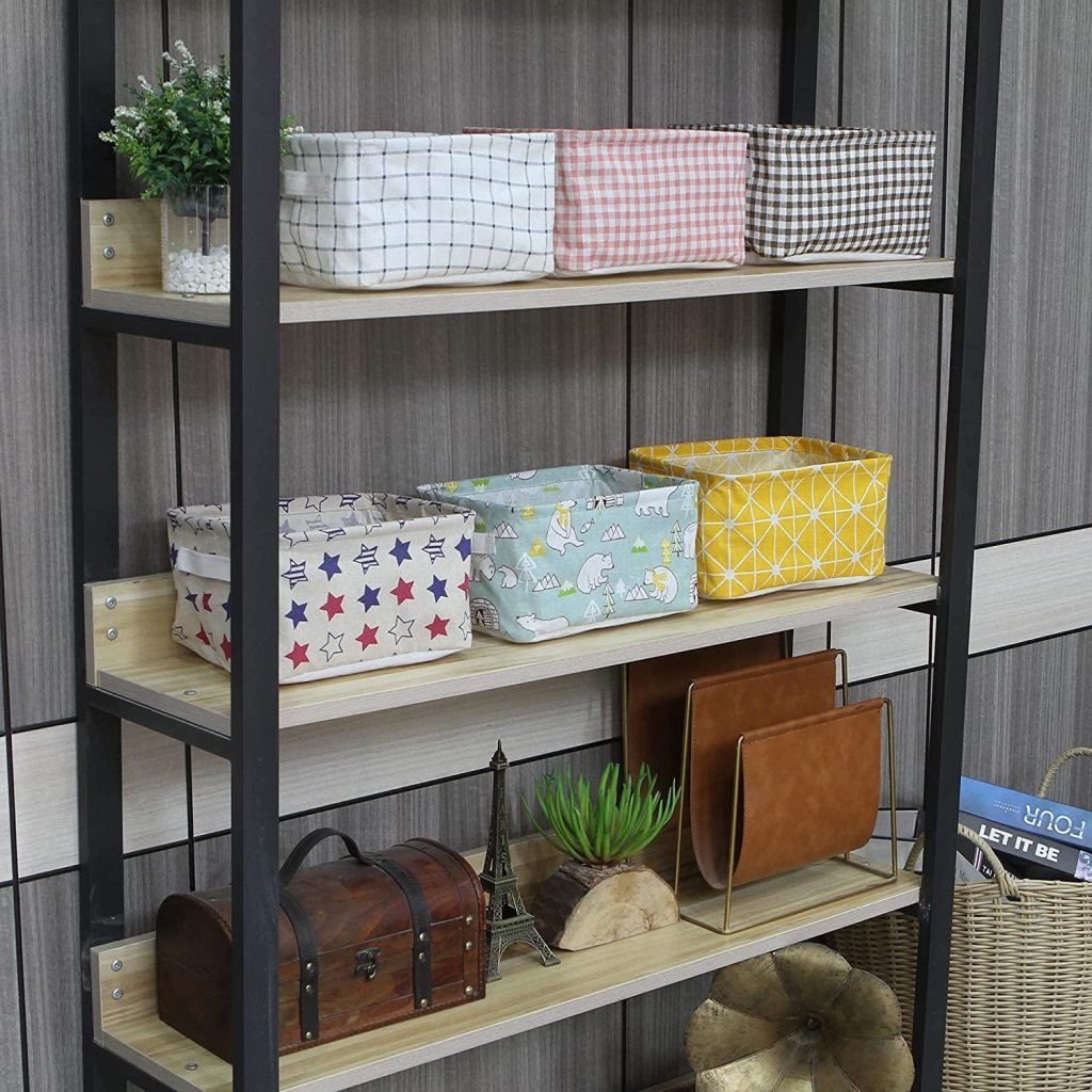 Mini Folding Canvas Storage Organizer – Collapsible Shelf Basket for Nursery, Closet & Toys (Pack of 1)
