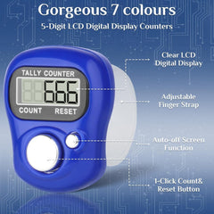 Mini Digital Finger Tally Counter – Portable Hand Counter for Cricket, Mantra, Umpire & More (Pack of 1/Multi Color)