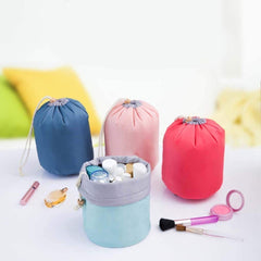 Large Pink Round Cosmetic Pouch – Waterproof Travel Makeup & Toiletry Organizer