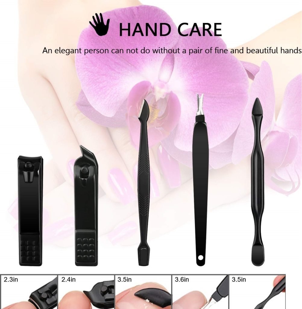 12-in-1 Stainless Steel Nail Clipper & Grooming Kit with Travel Case