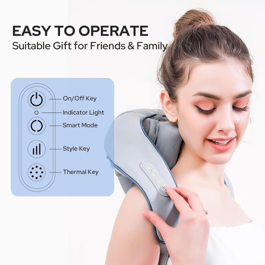 Deep Tissue Neck & Shoulder Massager with Heating – Pain Relief & Relaxation