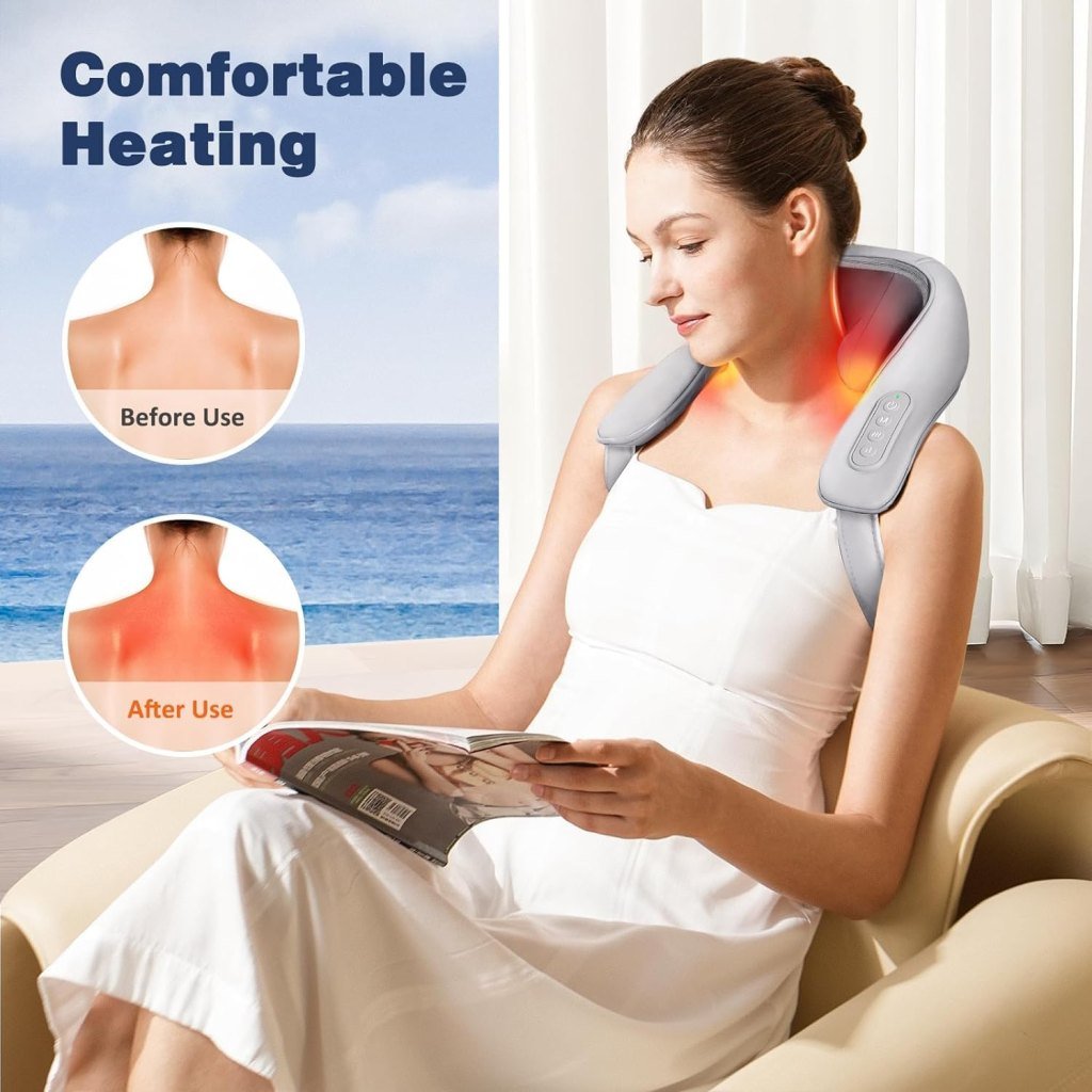 Deep Tissue Neck & Shoulder Massager with Heating – Pain Relief & Relaxation