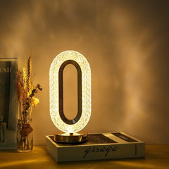 Elegant Crystal Oval Desk Lamp with Color-Changing Touch & Dimmable Brightness