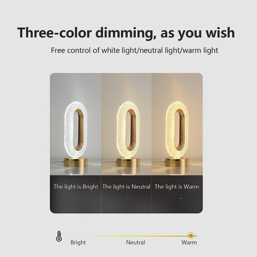 Elegant Crystal Oval Desk Lamp with Color-Changing Touch & Dimmable Brightness
