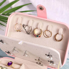 PU Leather Jewelry Organizer Box with Dividers – Portable Storage for Rings, Earrings & Necklaces
