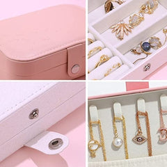 PU Leather Jewelry Organizer Box with Dividers – Portable Storage for Rings, Earrings & Necklaces