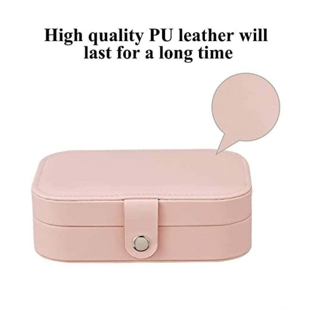 PU Leather Jewelry Organizer Box with Dividers – Portable Storage for Rings, Earrings & Necklaces