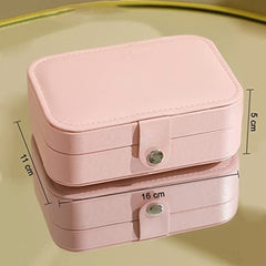 PU Leather Jewelry Organizer Box with Dividers – Portable Storage for Rings, Earrings & Necklaces