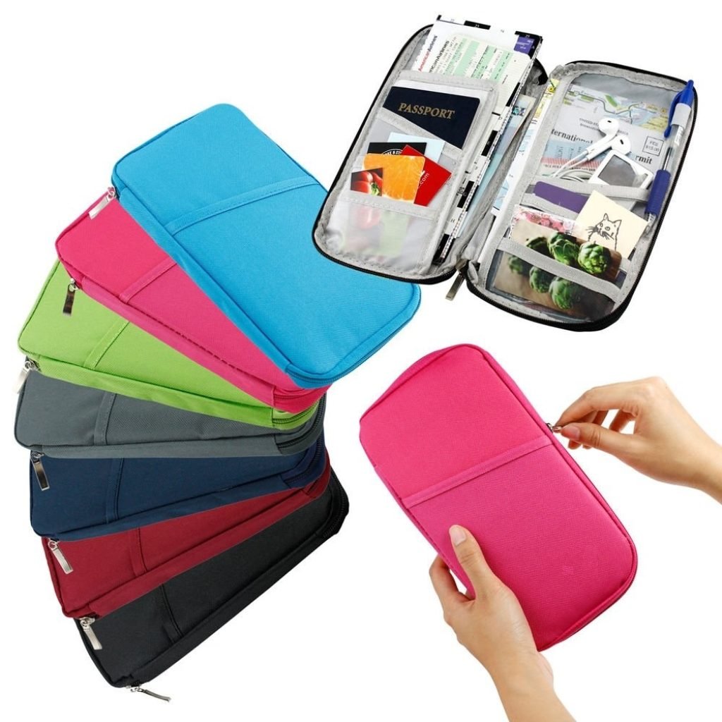 Travel Passport & Card Organizer Wallet with Zip – Multi-Purpose Travel Pouch