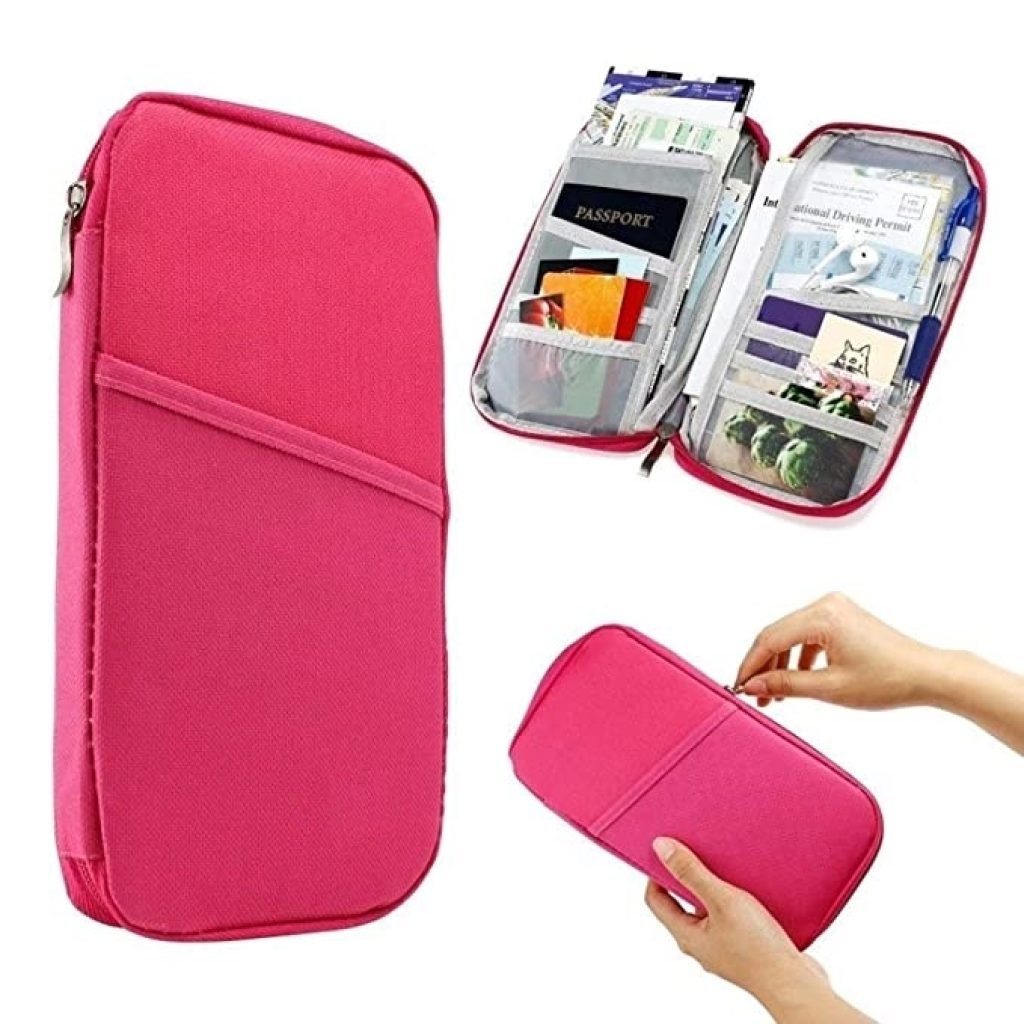Travel Passport & Card Organizer Wallet with Zip – Multi-Purpose Travel Pouch