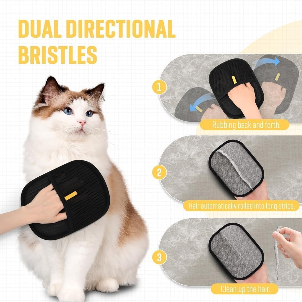 Pet Hair Removal Gloves – Electrostatic Dog & Cat Hair Remover (1 Pair)