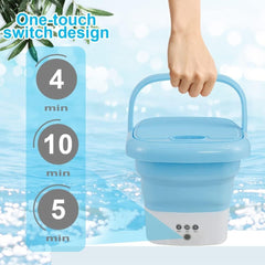 Portable Foldable Mini Washing Machine – Compact Travel Laundry Washer