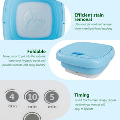 Portable Foldable Mini Washing Machine – Compact Travel Laundry Washer