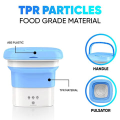 Portable Foldable Mini Washing Machine – Compact Travel Laundry Washer