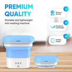 Portable Foldable Mini Washing Machine – Compact Travel Laundry Washer