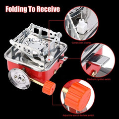 Portable Folding Camping Gas Stove – Lightweight Aluminum Picnic Stove for Outdoor Cooking