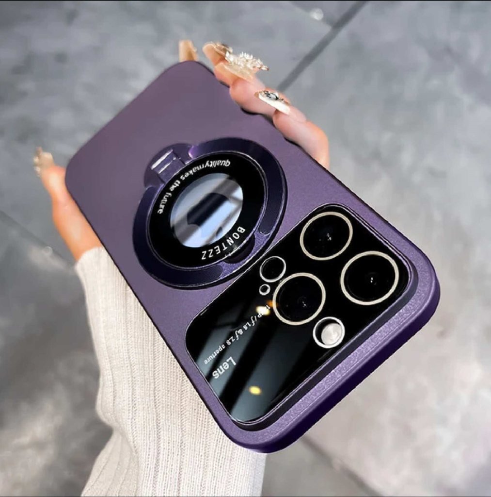 Purple iPhone 14 Pro Case with MagSafe & Invisible Stand, Shockproof & Camera Protection