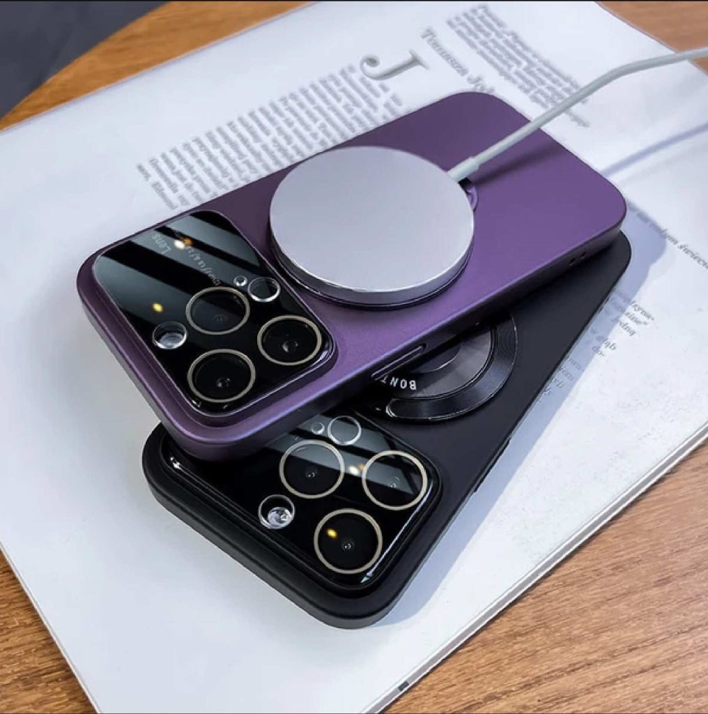 Purple iPhone 14 Pro Case with MagSafe & Invisible Stand, Shockproof & Camera Protection