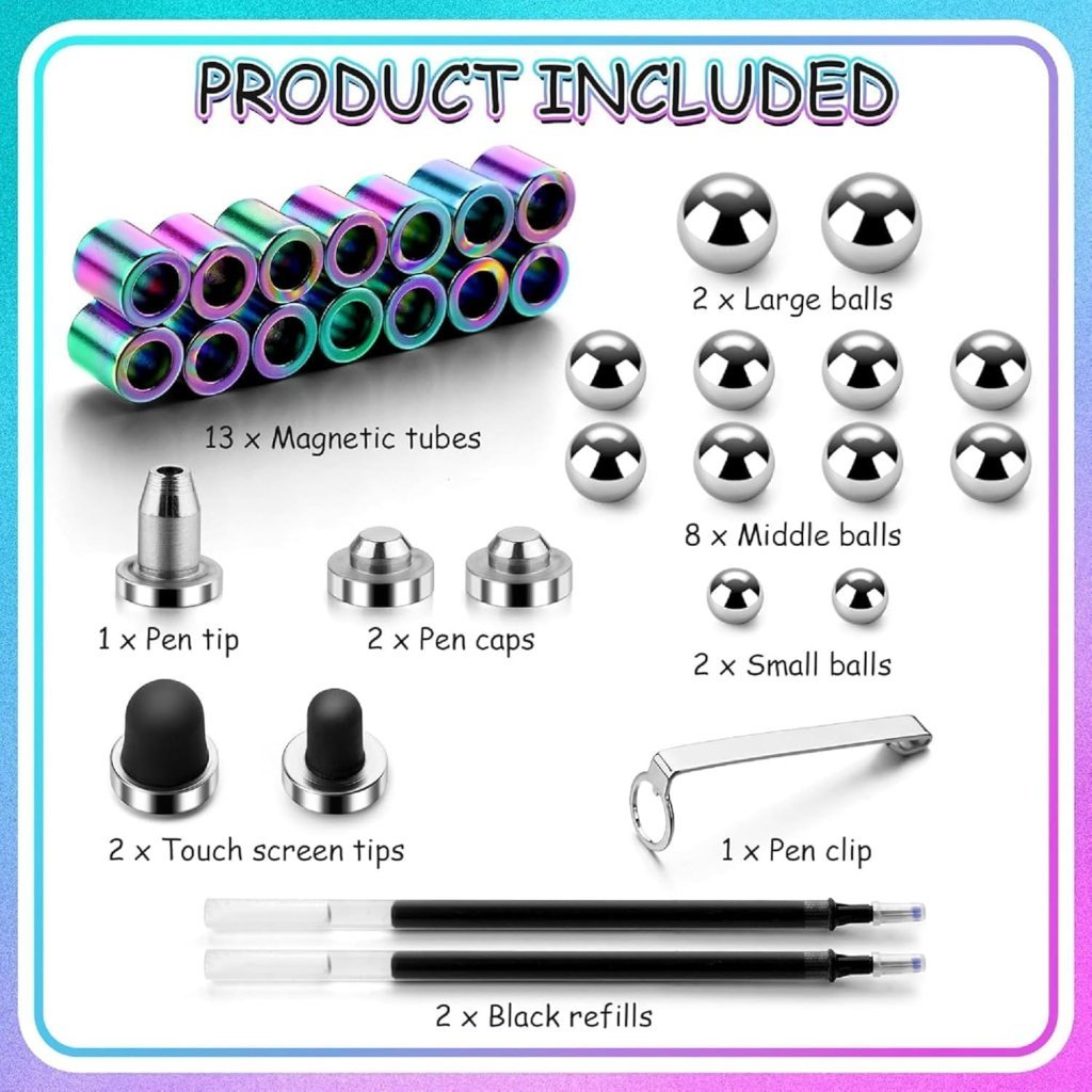 Rainbow Magnetic Fidget Pen – Stress Relief & Creative Gift for Kids