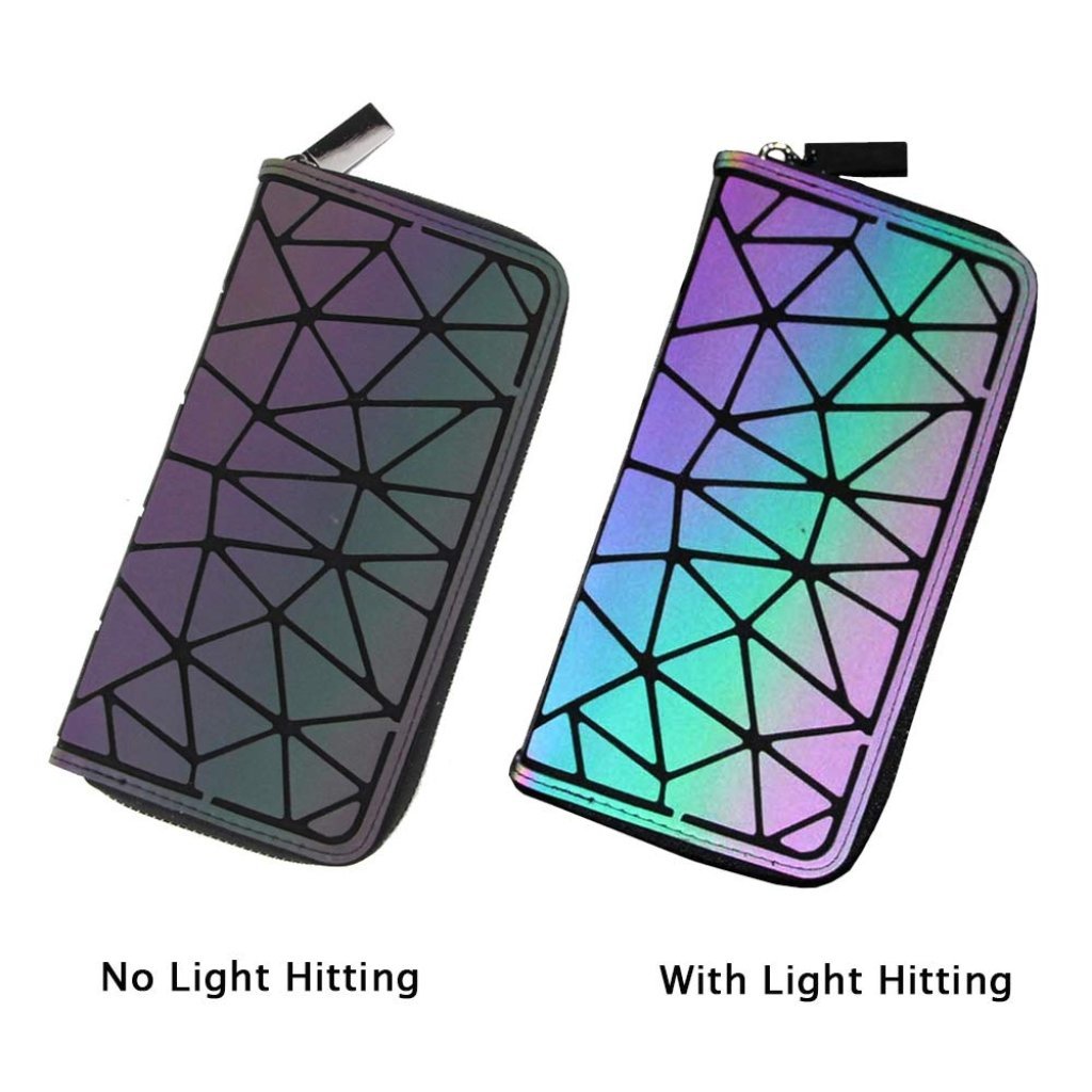 Reflective Geometric Purse & Wallet for Women