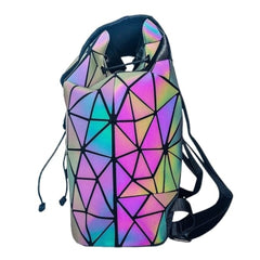 Reflective Geometric Holographic Bag for Girls & Women – Stylish, Luminous, & Large for College & Office
