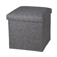 Cube Storage Stool with Cushion – Foldable, Multi-Purpose Seat & Organizer (30x30x30cm, Grey)