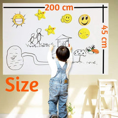 Premium 45cm x 200cm Self-Adhesive Whiteboard Wall Decal with Pen