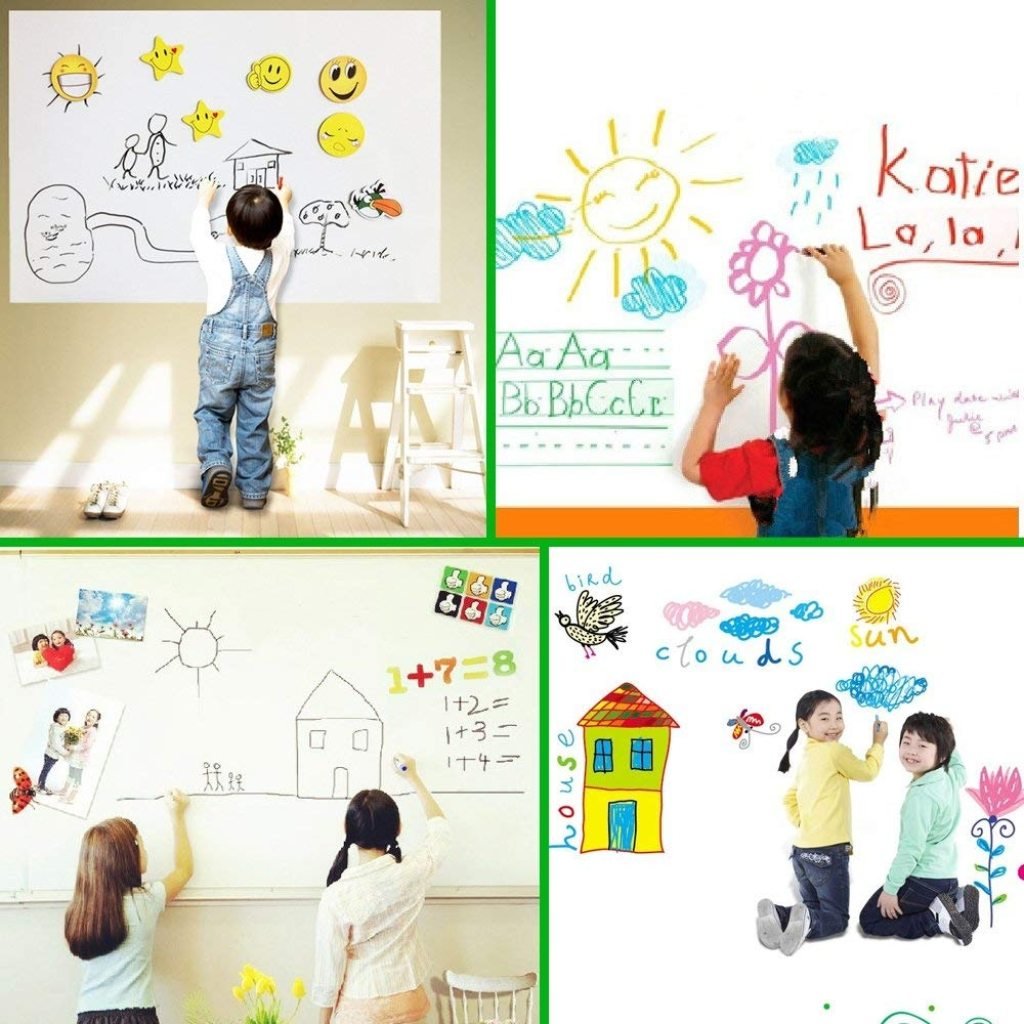 Premium 45cm x 200cm Self-Adhesive Whiteboard Wall Decal with Pen