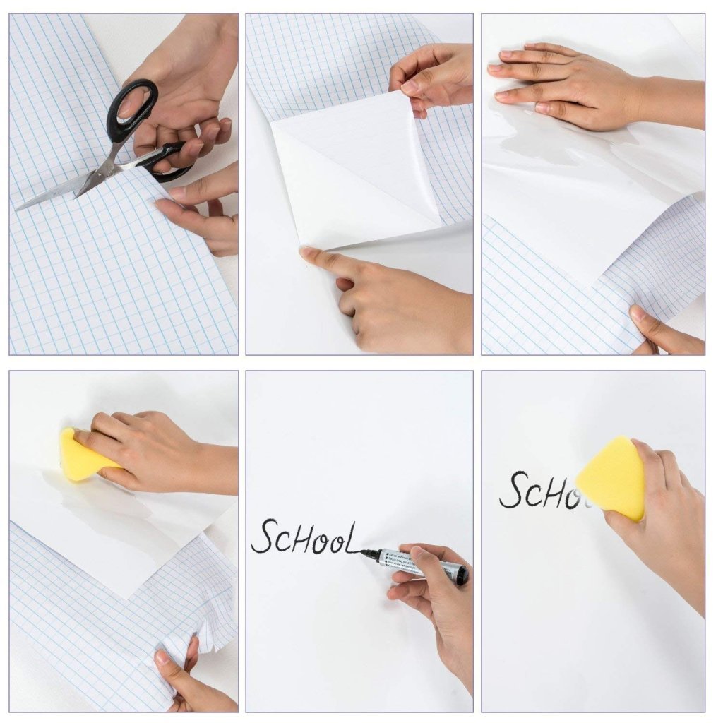 Premium 45cm x 200cm Self-Adhesive Whiteboard Wall Decal with Pen
