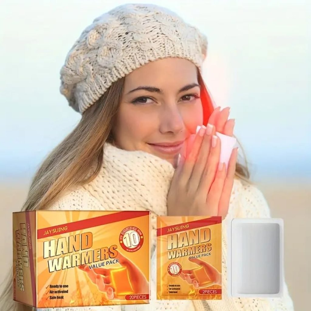 Self Heating Hand Warmer Patches – Pack of 10 Pairs, Long-Lasting, Safe & Disposable for Winter & Outdoor Activities