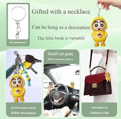 Shinchan Face Changing Keychain – 3 Expressions 3D Cartoon Toy, Durable Unisex Accessory