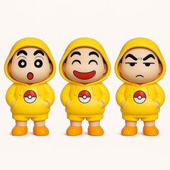 Shinchan Face Changing Keychain – 3 Expressions 3D Cartoon Toy, Durable Unisex Accessory