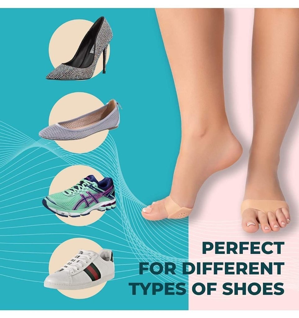 Silicone Gel Toe & Heel Sleeves – Anti-Skid Forefoot Pads for Pain Relief & Skin Repair (Free Size)