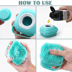 Multicolor Silicone Shower Bath Brush with Shampoo Dispenser – Gentle Deep Clean & Massage