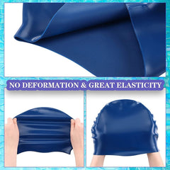 Multicolor Silicone Swimming Cap for Adults – Non-Slip, Waterproof, Comfortable Fit