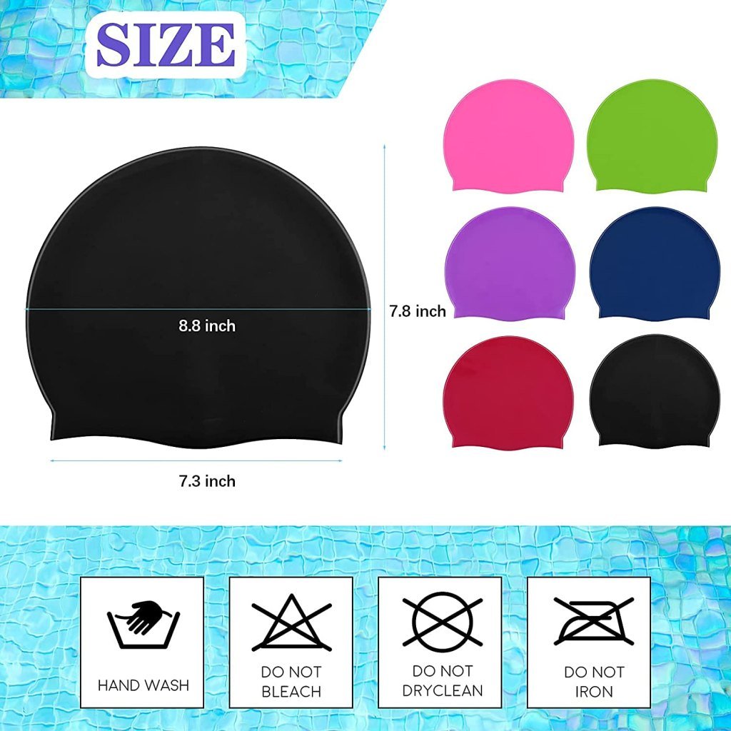 Multicolor Silicone Swimming Cap for Adults – Non-Slip, Waterproof, Comfortable Fit