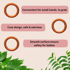 Silicone & Wooden Baby Teether – Soft Infant Teething Toy & Rattle Gift