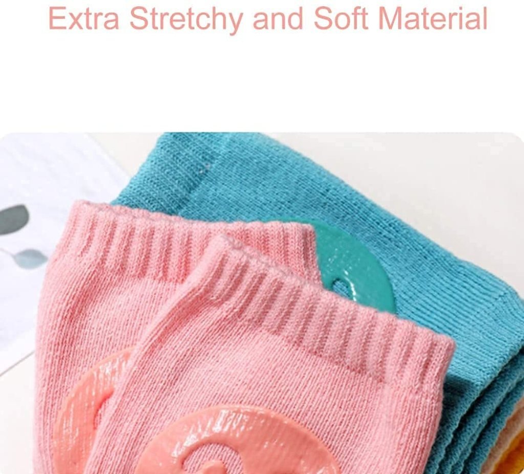 Baby Knee & Elbow Pads for Crawling – Soft, Breathable, Anti-Slip Toddler Safety Protector (Multi-Color)