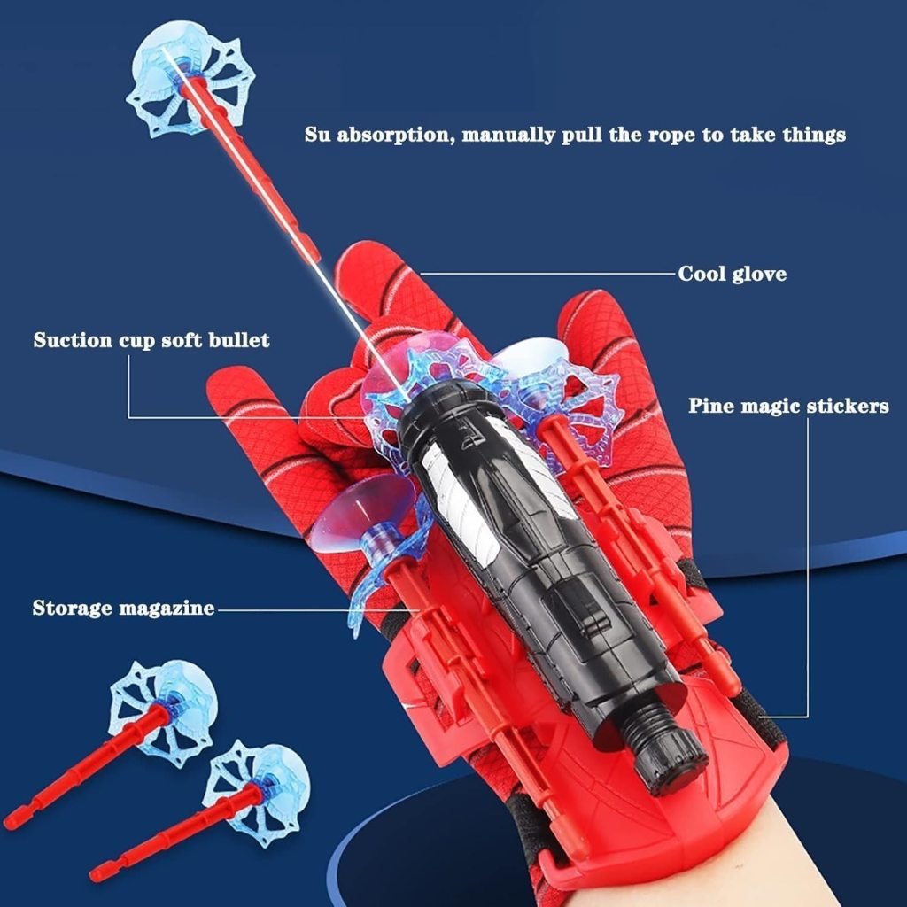 Spider Web Shooter Toy for Kids – Spiderman Hand Glove & Launcher Set