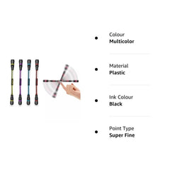 Premium Spinning Pen Set – 4 Pack Non-Slip, Weighted Rolling Ballpoint Pens for Students & Play