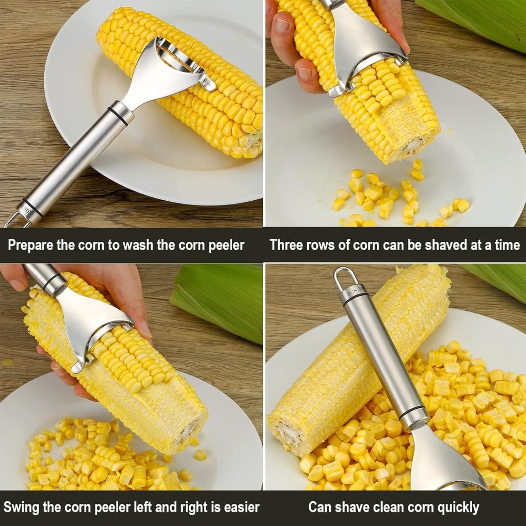 Premium Stainless Steel Corn Peeler – Fast Cob Stripper & Kernel Remover