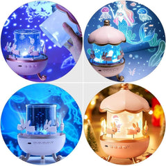 Cute Bunny Star Projector Night Light – 360° Rotatable Galaxy Lamp for Kids & Nursery